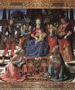 Thronende Madonna mit den Erzengeln Michael und Raffael sowie den Bischofen Zenobius and justus Domenicho Ghirlandaio